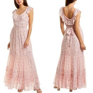 LoveShackFancy Joanne Floral Maxi Dress In Maybell Pink Size 2